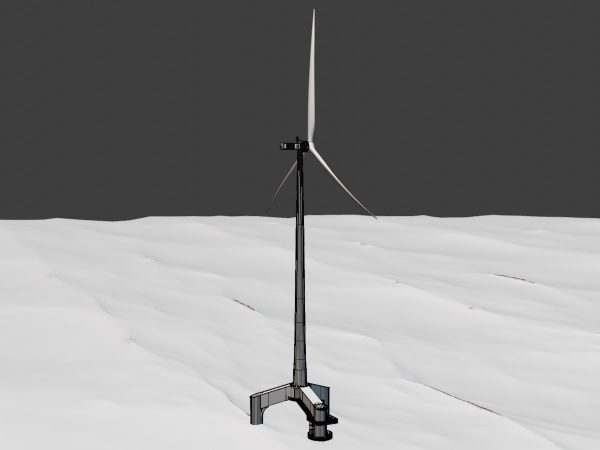 Windkraftanlage mit Tripile Offshore Fundament E1 H-163 Rotor-Durchmesser 172 m mit Animation – Bild 8