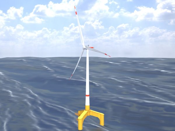 Windkraftanlage mit Tripile Offshore Fundament E1 H-132 Rotor-Durchmesser 172 m mit Animation – Bild 9