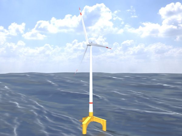 Windkraftanlage mit Tripile Offshore Fundament E1 H-163 Rotor-Durchmesser 172 m mit Animation – Bild 9