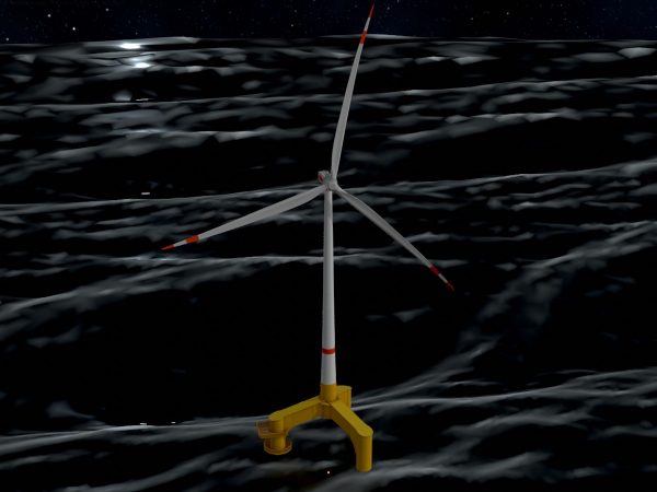Windkraftanlage mit Tripile Offshore Fundament E1 H-132 Rotor-Durchmesser 172 m mit Animation – Bild 10