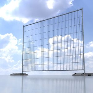 Movable construction fences with plastic bases