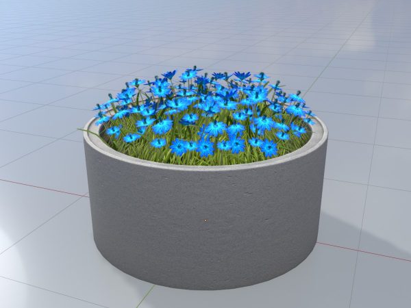 Pflanzenring aus Betonrohr mit blauen Blumen 1.5 m – Bild 3