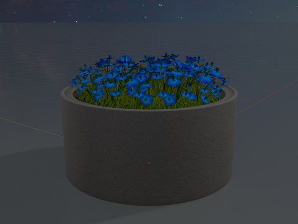 Pflanzenring aus Betonrohr mit blauen Blumen 1.5 m – Bild 4
