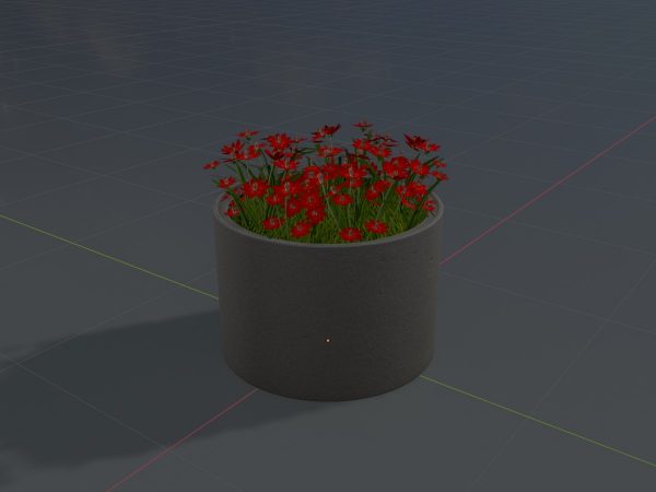Pflanzenring aus Betonrohr mit roten Blumen 1 m – Bild 4