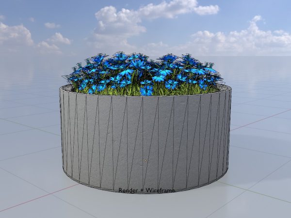 Pflanzenring aus Betonrohr mit blauen Blumen 1.5 m – Bild 5