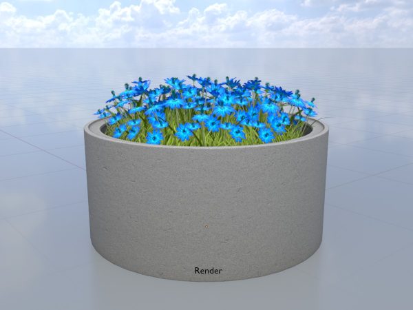 Pflanzenring aus Betonrohr mit blauen Blumen 1.5 m – Bild 9