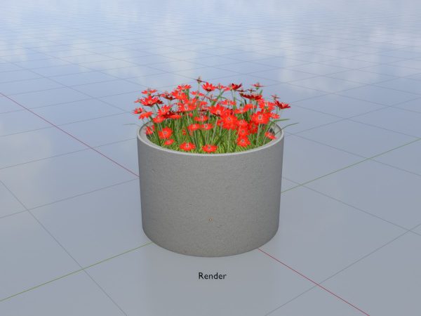 Pflanzenring aus Betonrohr mit roten Blumen 1 m – Bild 9