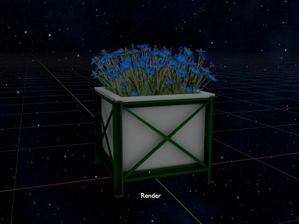 Quadratischer weißer Blumentopf mit blauen Blumen – Bild 10
