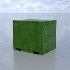 Schiffscontainer gelbgrün 10 Fuß