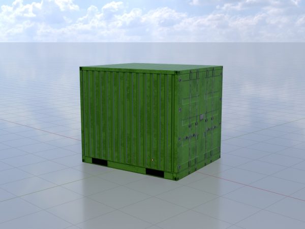 10-Fuss Schiffscontainer Gelbgruen RAL 6018