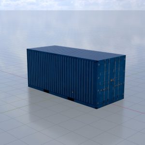 Schiffscontainer enzianblau 20 Fuß