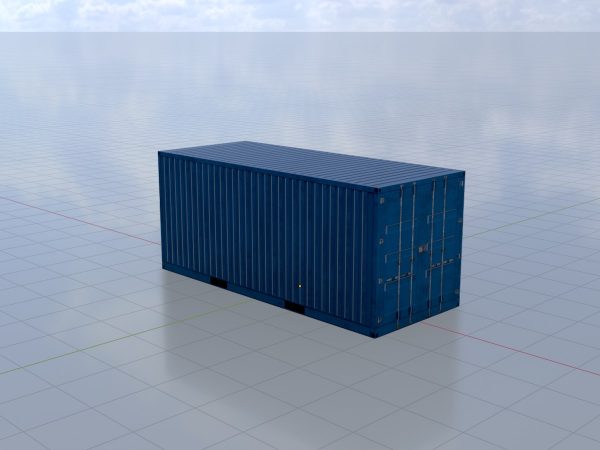 Schiffscontainer enzianblau 20 Fuß