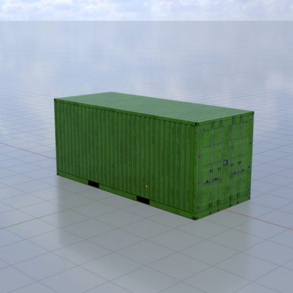 Schiffscontainer gelbgrün 20 Fuß