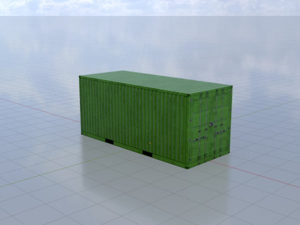 Schiffscontainer gelbgrün 20 Fuß