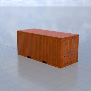 Shipping container signal orange 20-foot