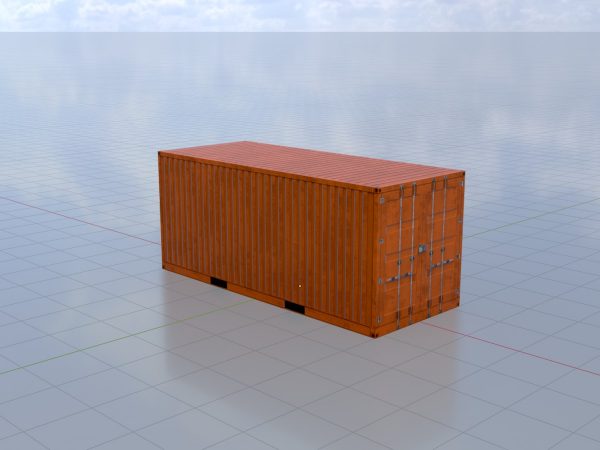 Schiffscontainer signalorange 20 Fuß