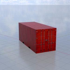Shipping container traffic red 20-foot