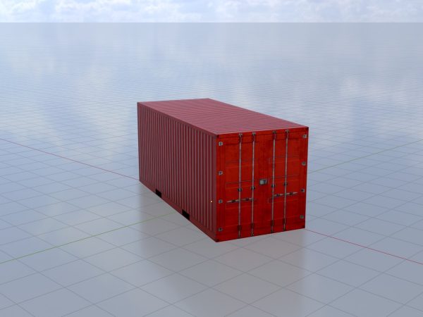 Schiffscontainer verkehrsrot 20 Fuß