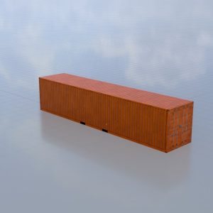 Shipping container signal orange 40-foot
