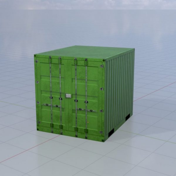 Schiffscontainer gelbgrün 10 Fuß