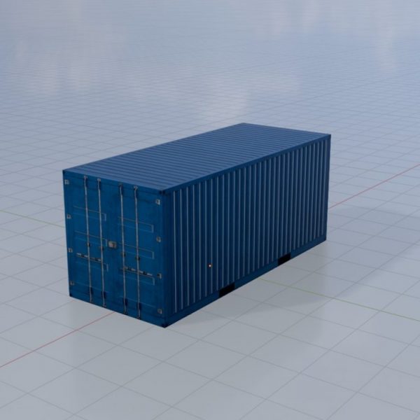 Schiffscontainer enzianblau 20 Fuß