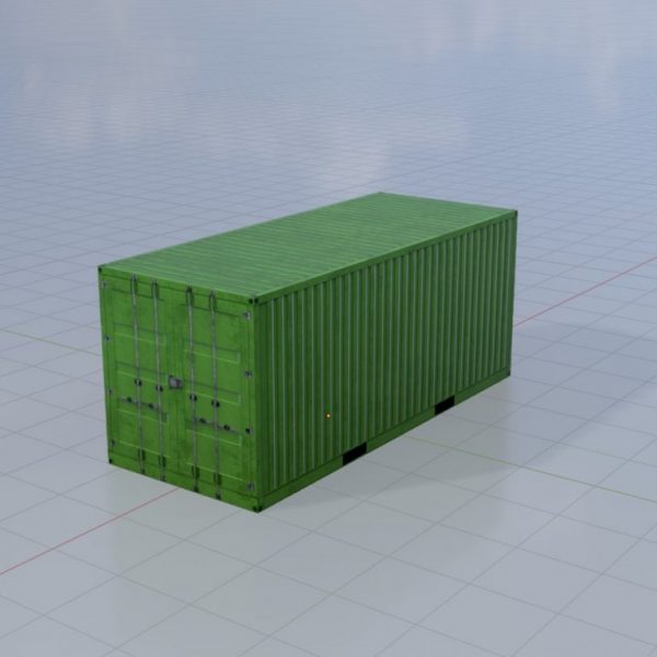 Schiffscontainer gelbgrün 20 Fuß