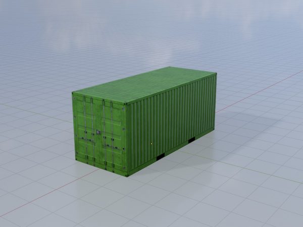 Schiffscontainer gelbgrün 20 Fuß – Bild 2