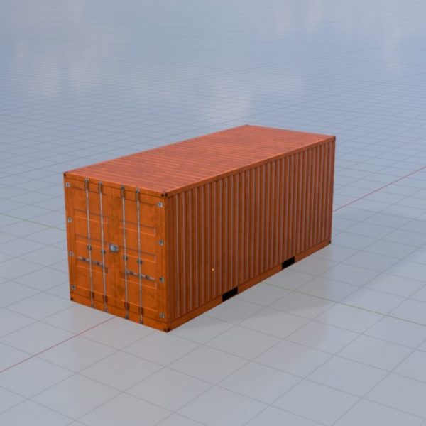 Schiffscontainer signalorange 20 Fuß