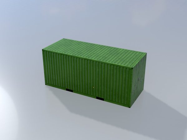 Schiffscontainer gelbgrün 20 Fuß – Bild 3