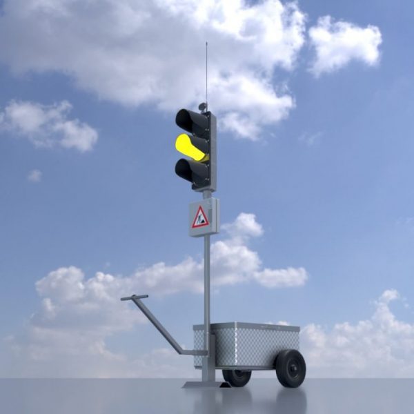 Mobile construction site traffic light Yellow