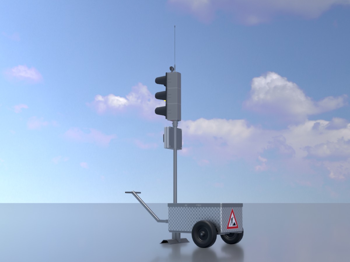 Mobile Baustellenampel Gelb 3 Mobile Baustellenampel Gelb – Bild 3