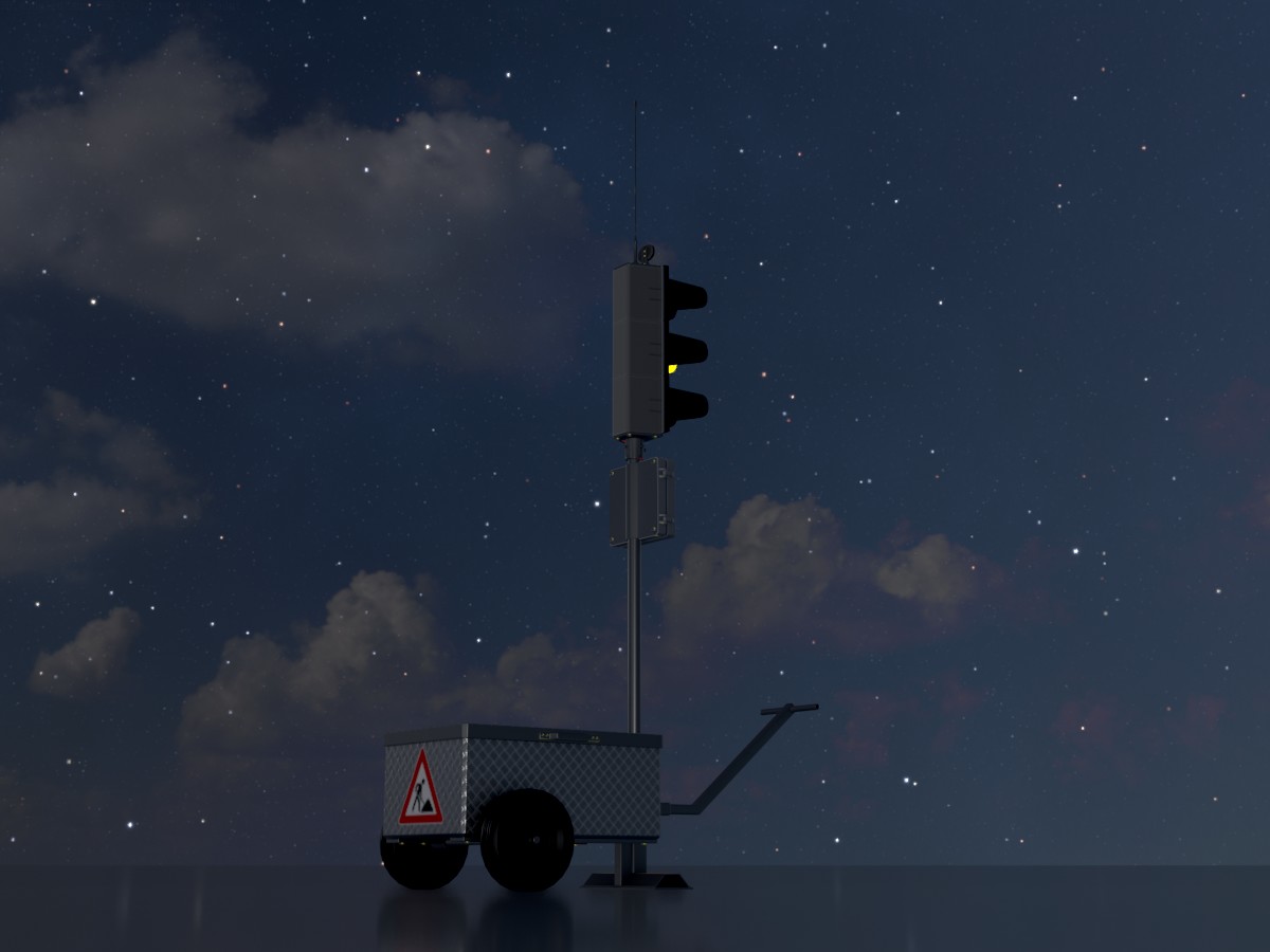 Mobile Baustellenampel Gelb 4 Mobile Baustellenampel Gelb – Bild 4