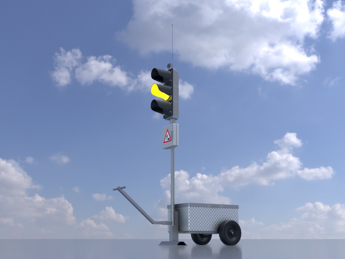 Mobile Baustellenampel Gelb 5 Mobile Baustellenampel Gelb – Bild 5