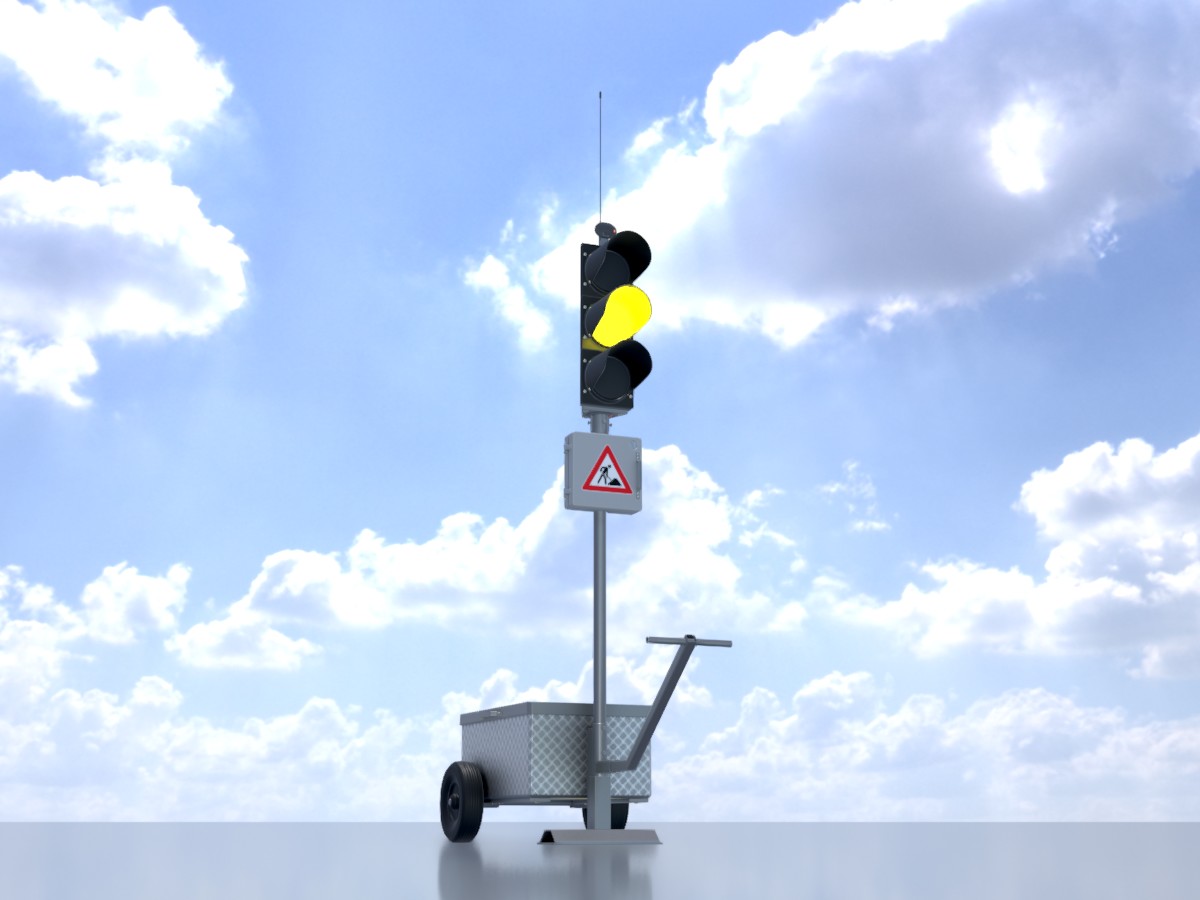 Mobile Baustellenampel Gelb 9 Mobile Baustellenampel Gelb – Bild 9