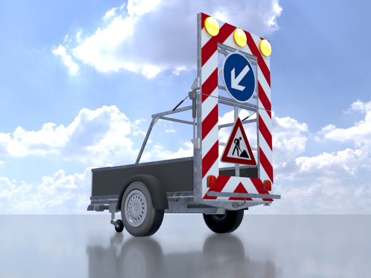 Traffic sign 615 Mobile barrier sign left 2500×1700