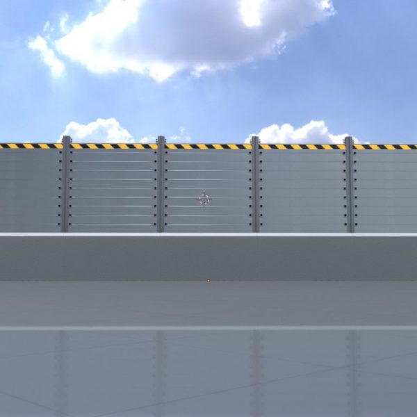 Aluminium Hochwasserschutzwand mit Beton Fundament 3m x 10m