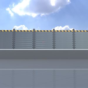 Aluminum flood protection wall with concrete foundation 3m x 10m