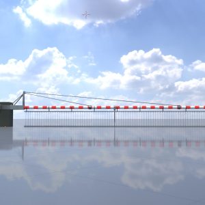 Bahnschranke 9 m mit Schutzgitter geschlossen