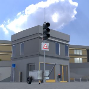 Mobile construction site traffic light Off