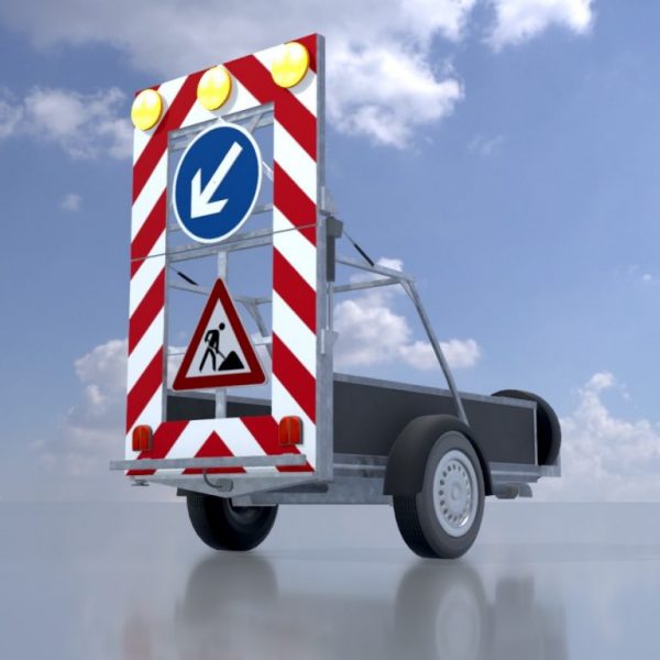 Verkehrszeichen 615 Fahrbare Absperrtafel links 2500x1700