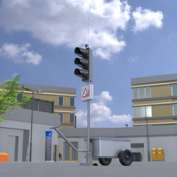 Mobile construction site traffic light Off