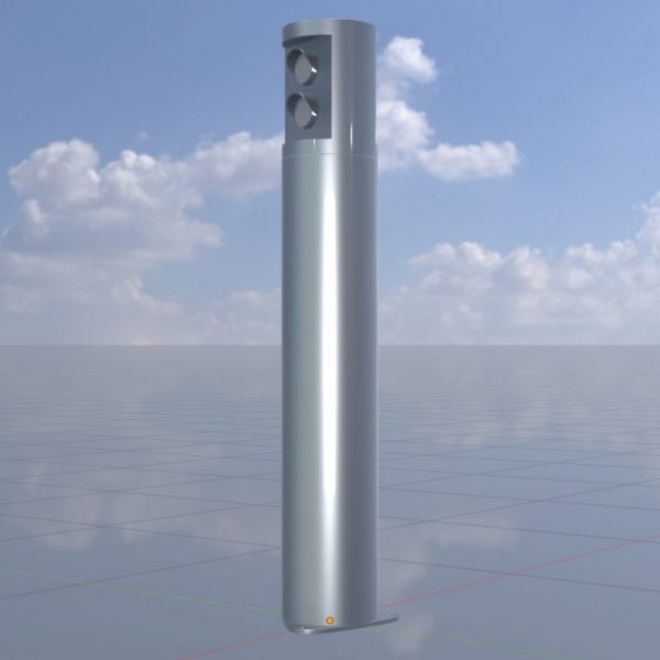 Bediensäule aus Edelstahl für Sicherheitssysteme Version 1 High-Poly