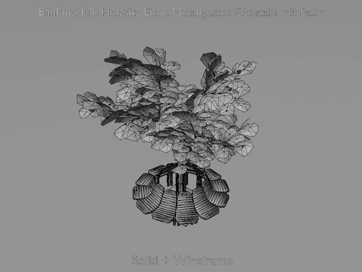 Rundbank mit Holzsitz aus Eiche und Metallrahmen aus Edelstahl mit Baum 7 Rundbank mit Holzsitz aus Eiche und Metallrahmen aus Edelstahl mit Baum – Bild 7